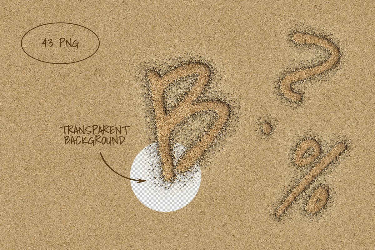 Beach Sand Letters & Numbers Pack, an Object Graphic by Andrew Skoch Design (Photo 3 of 6)
