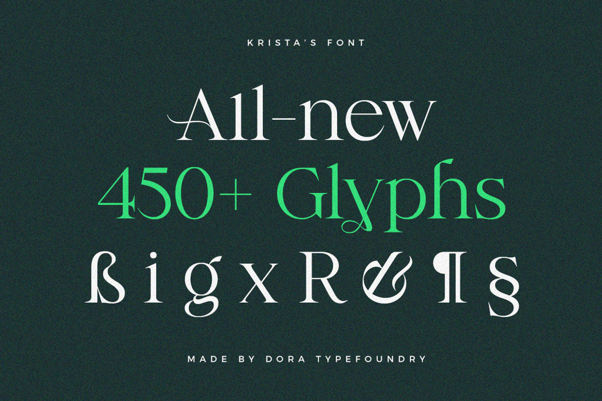 Krista's - Display Serif, a Serif Font by Dora Typefoundry (Photo 17 of 23)