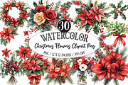 Christmas Flowers Clipart Png, an Illustration by Designking (Thumbnail 1 of 5)
