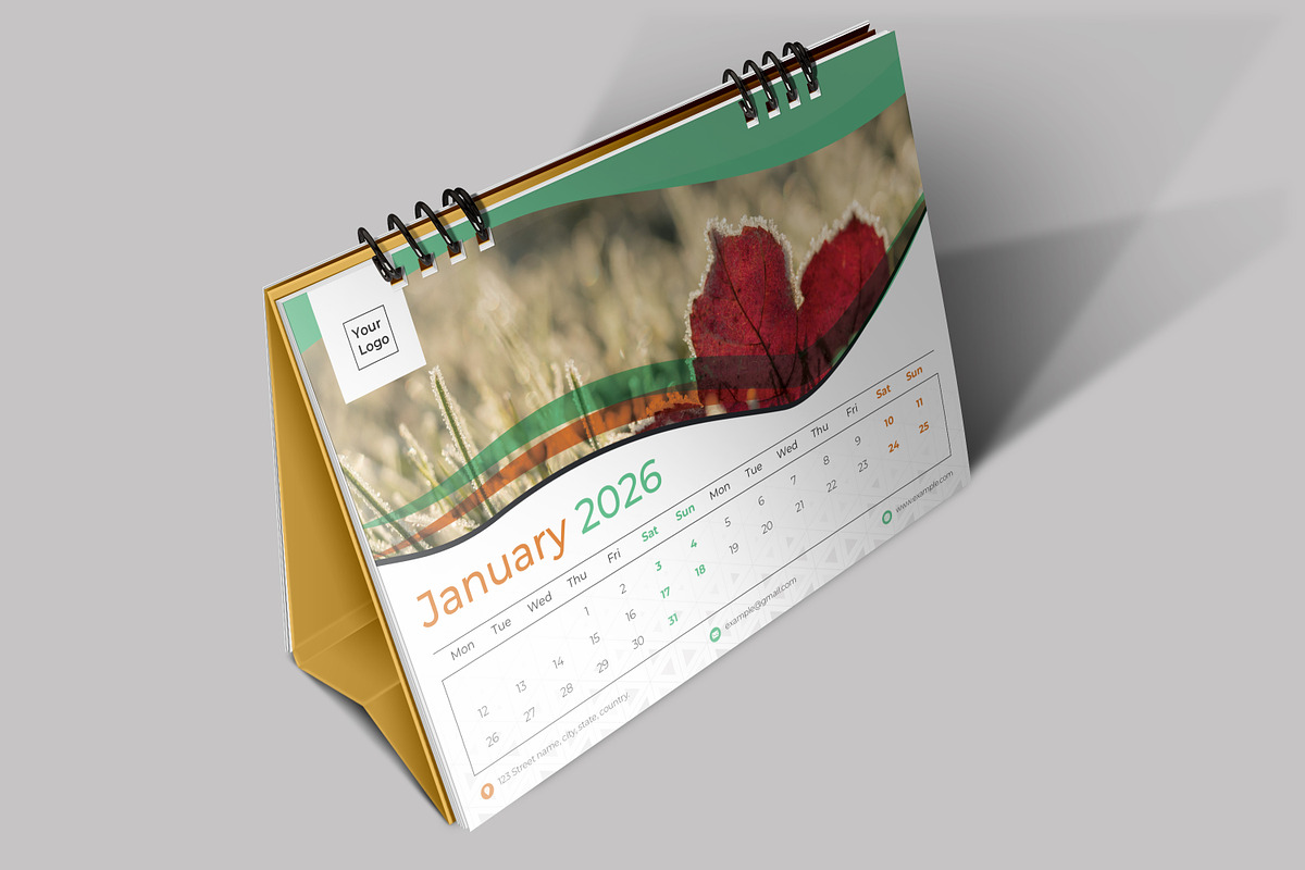 Desk Calendar 2026, a Stationery Template by crazyOWL (Photo 2 of 5)