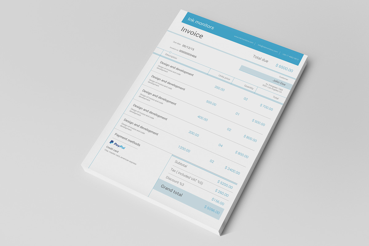 Simple Invoice, a Stationery Template by Adam Raber (Photo 2 of 4)