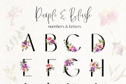 Purple Blush Watercolor Flowers PNG, an Illustration by whiteheartdesign (Thumbnail 2 of 8)
