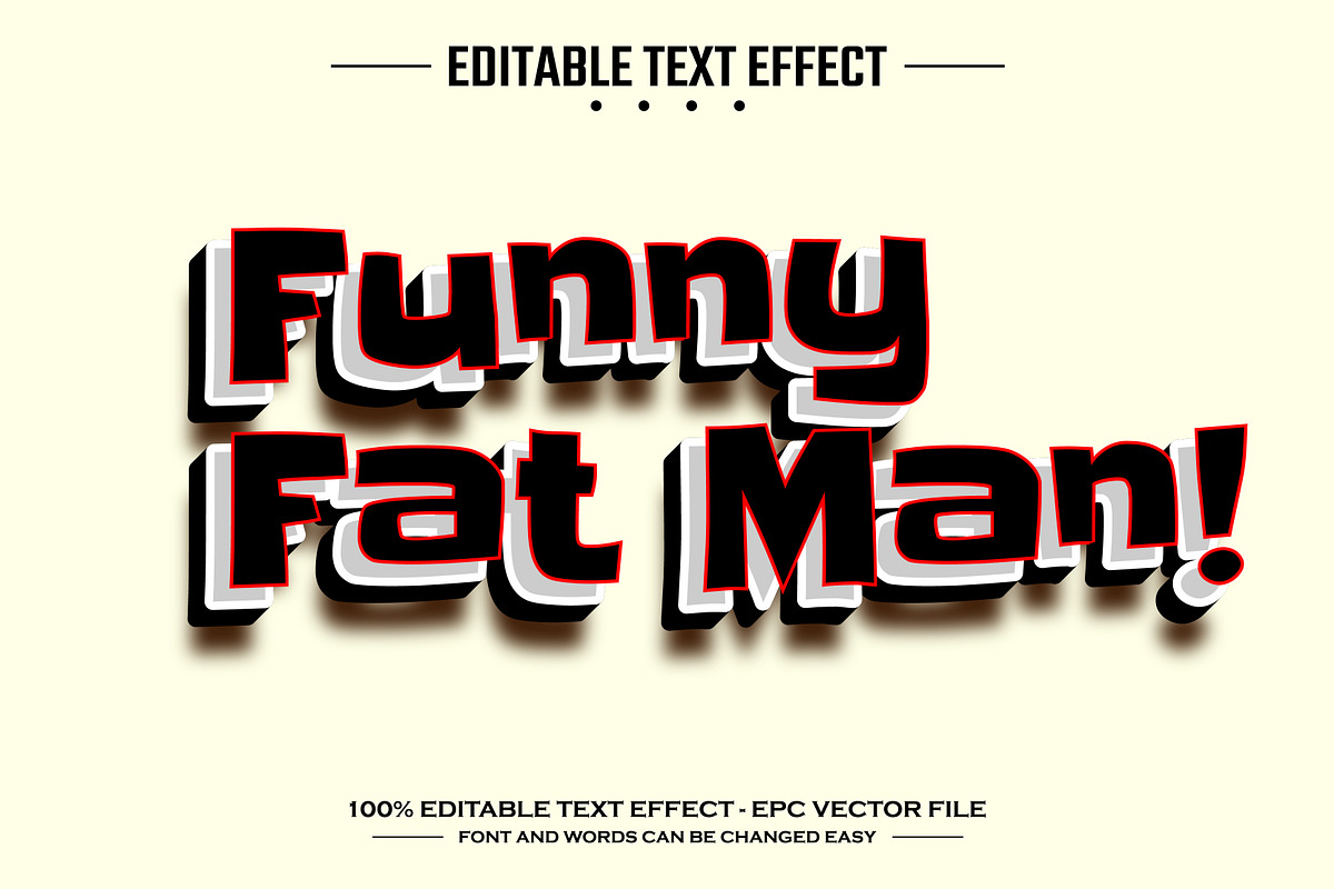 Fatman 3D editable text effect, a Layer Style Add-On by nicemorning (Photo 1 of 3)