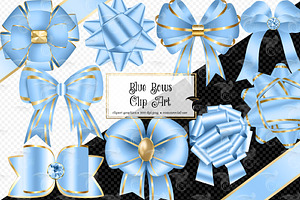 Blue Bows Clipart