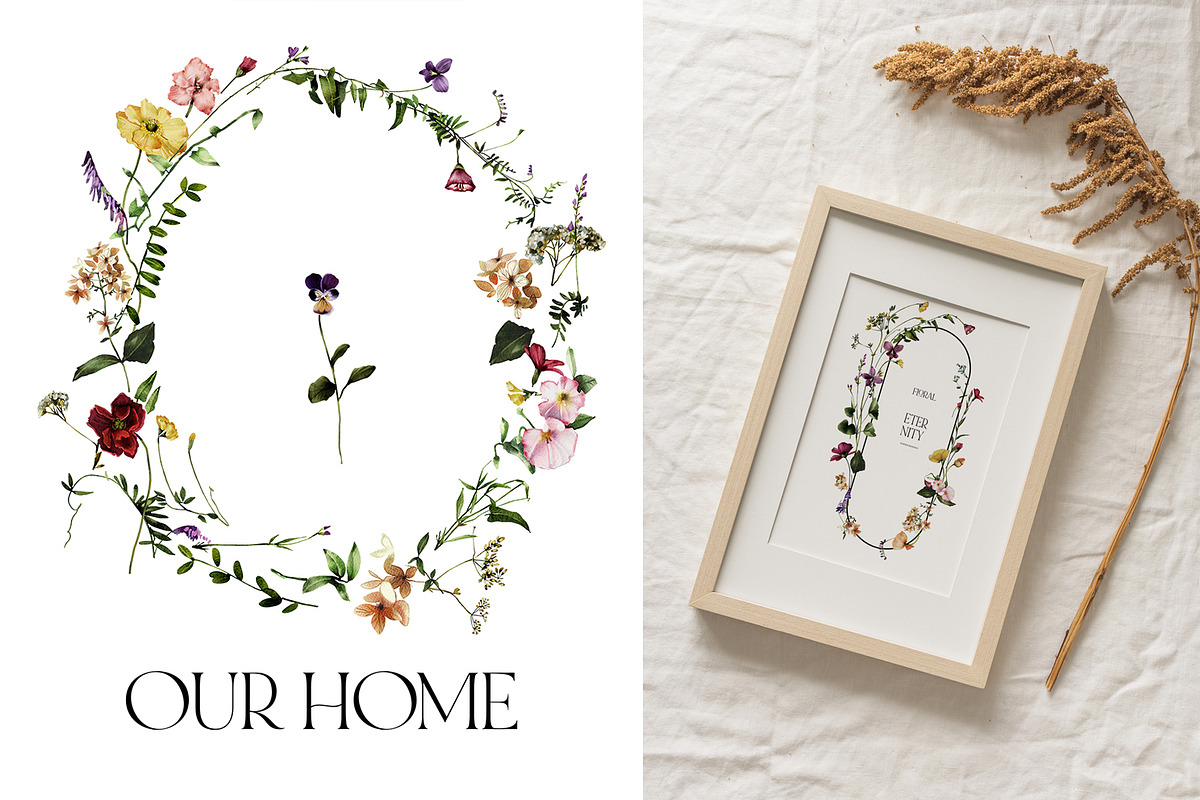 Field Flowers Watercolour Clipart, a Decorative Illustration by whiteheartdesign (Photo 2 of 20)