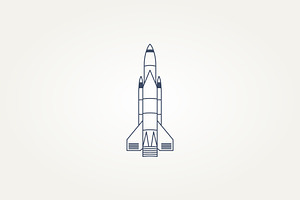 Isolated Space Rocket Icon Logo Temp