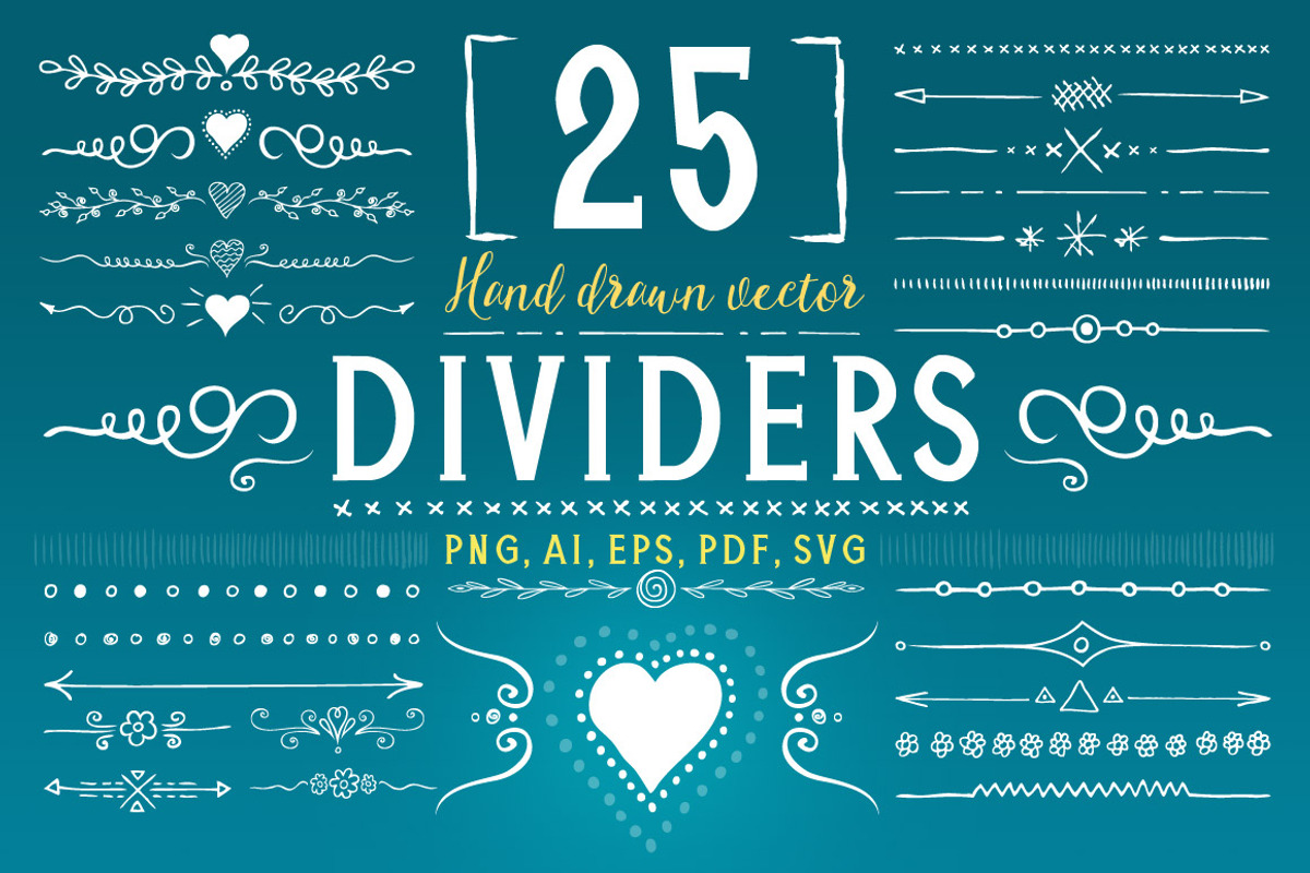 25 Hand drawn vector divider, a Graphic by ladik (Photo 1 of 3)