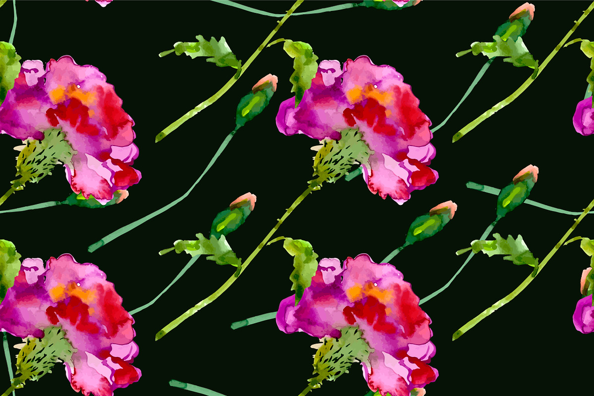 №10 Red carnations blooming, a Decorative Illustration by Rasveta (Photo 5 of 5)