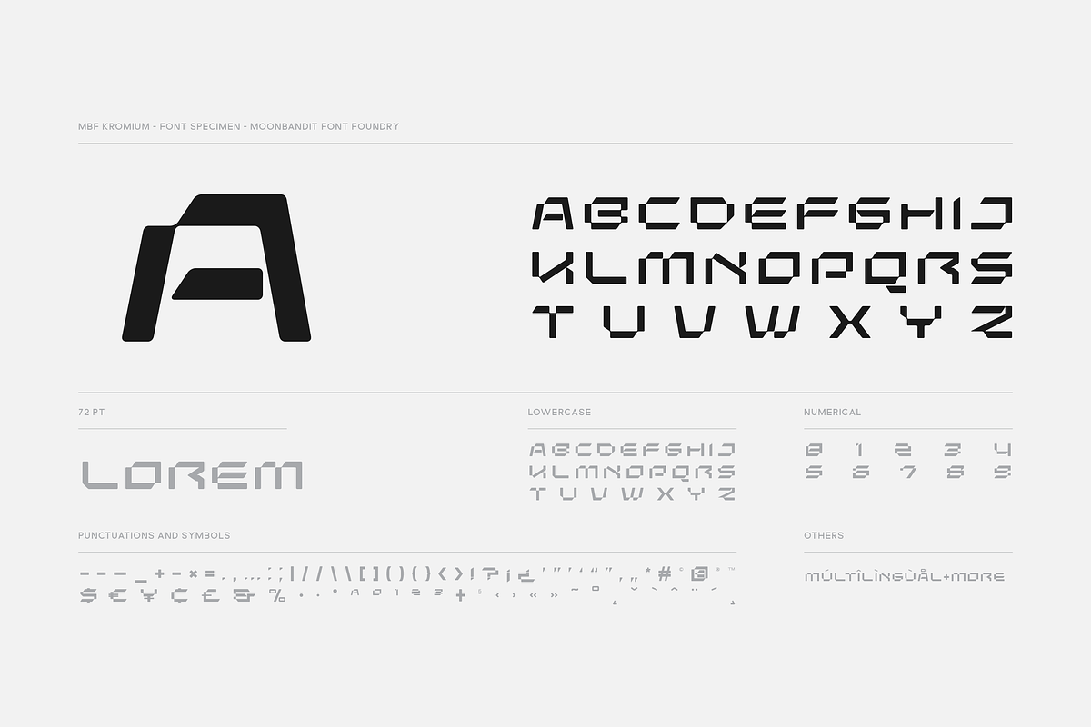 MBF Kromium - modern scifi font, a Sans Serif Font by MoonBandit (Photo 3 of 5)
