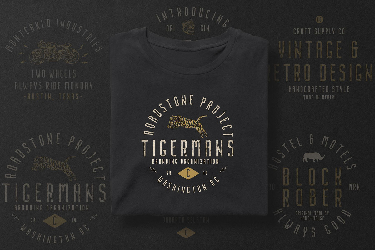 Nordin Vintage Font Family + Extras preview 6