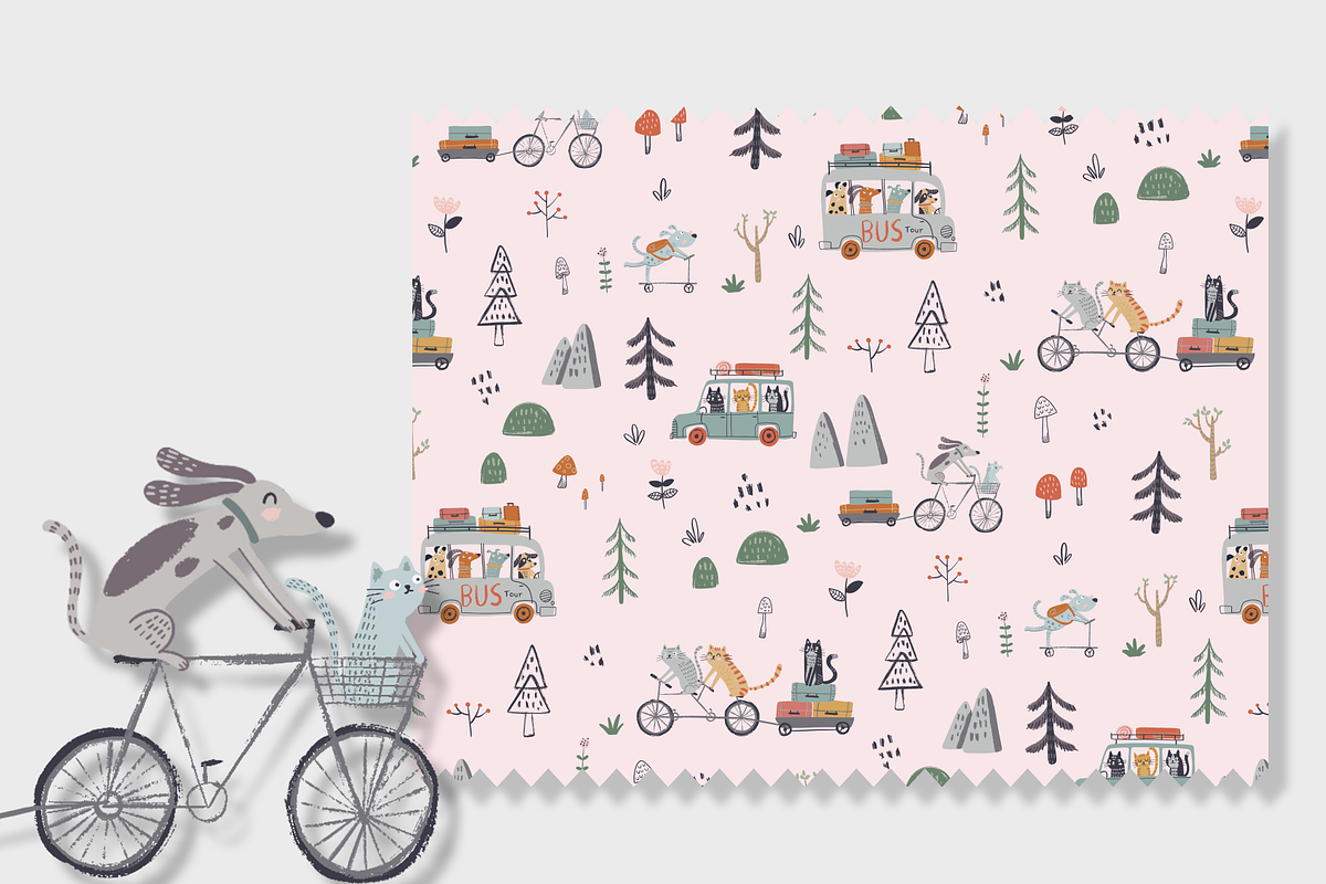 Cute Dogs and Cats Pattern, a Pattern Graphic by Lady Bruniere Design (Photo 5 of 9)
