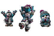 Merry Christmas Snowman Clipart, an Illustration by Craft Nest (Thumbnail 7 of 10)