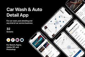 Car Wash & Auto Detail App, an UI Kit Template by flr.24
