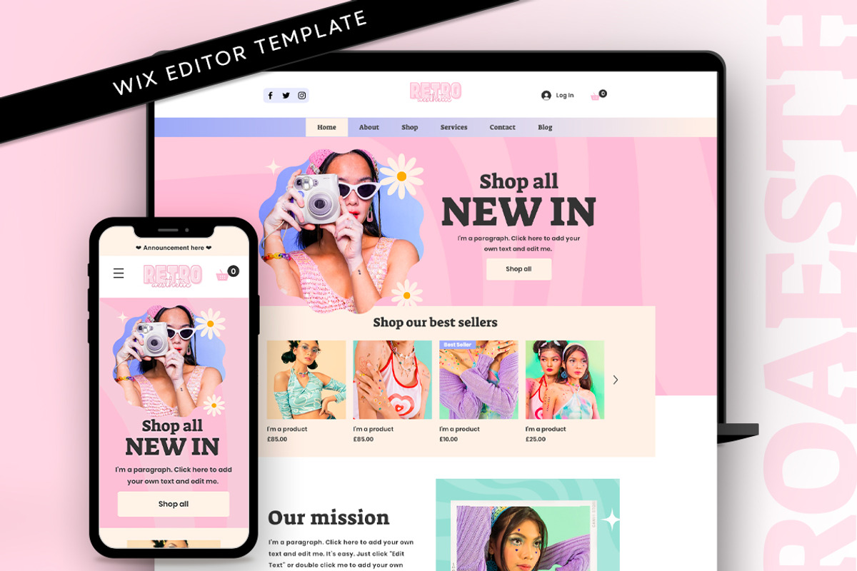 Pink Retro Y2K Wix Store, a Wix Template by Template Twist Shop (Photo 1 of 10)