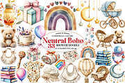Neutral Boho Baby Shower Doodle Clip, an Illustration by Watercolor design (Thumbnail 1 of 5)