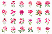 Watercolor Burgundy Flowers Png, an Illustration by Libby Wishes (Thumbnail 2 of 6)