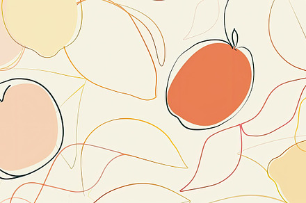 Minimalist organic & fruits pattern, a Background Photo by Virgo Studio