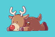 Lazy Reinder!, a Seasonal Illustration by pedrors (Thumbnail 2 of 3)