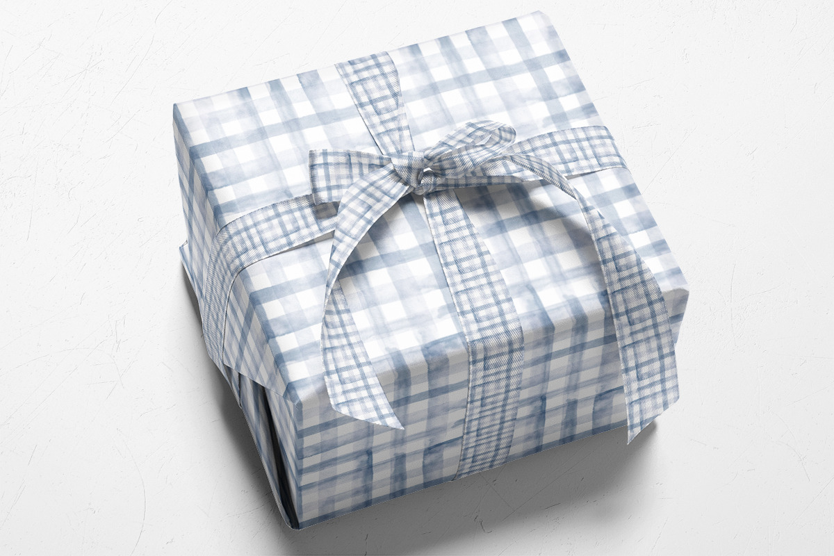 Watercolour plaid in blue grey, a Pattern Graphic by Anya-D (Photo 5 of 5)