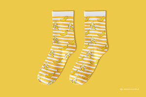 Mid Calf Crew Socks 2 Mock-up