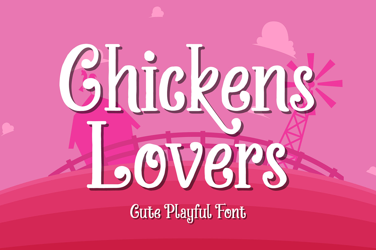 Chickens Lovers - Cute Playful Font, a Sans Serif Font by Almarkhatype (Photo 1 of 10)