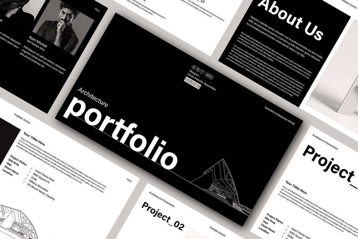 Architecture Portfolio Template, a Presentation Template by DesignCrest (Photo 6 of 13)