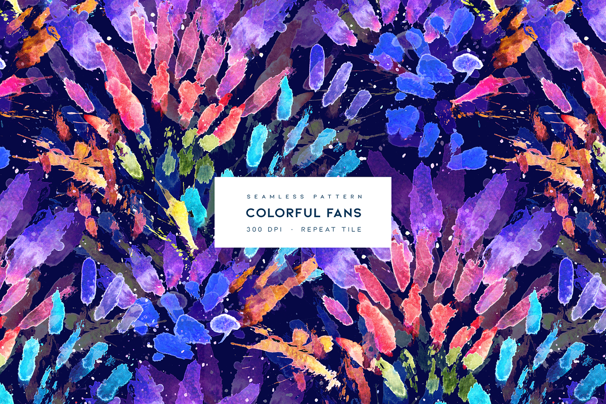 Colorful Fans, a Pattern Graphic by MalyskaStudio (Photo 1 of 5)