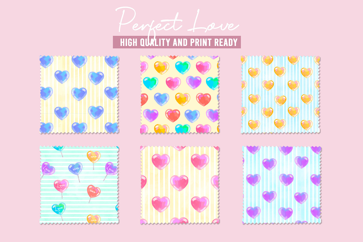 Colourful Heart Seamless Pattern, a Pattern Graphic by Waterystrokes (Photo 3 of 6)