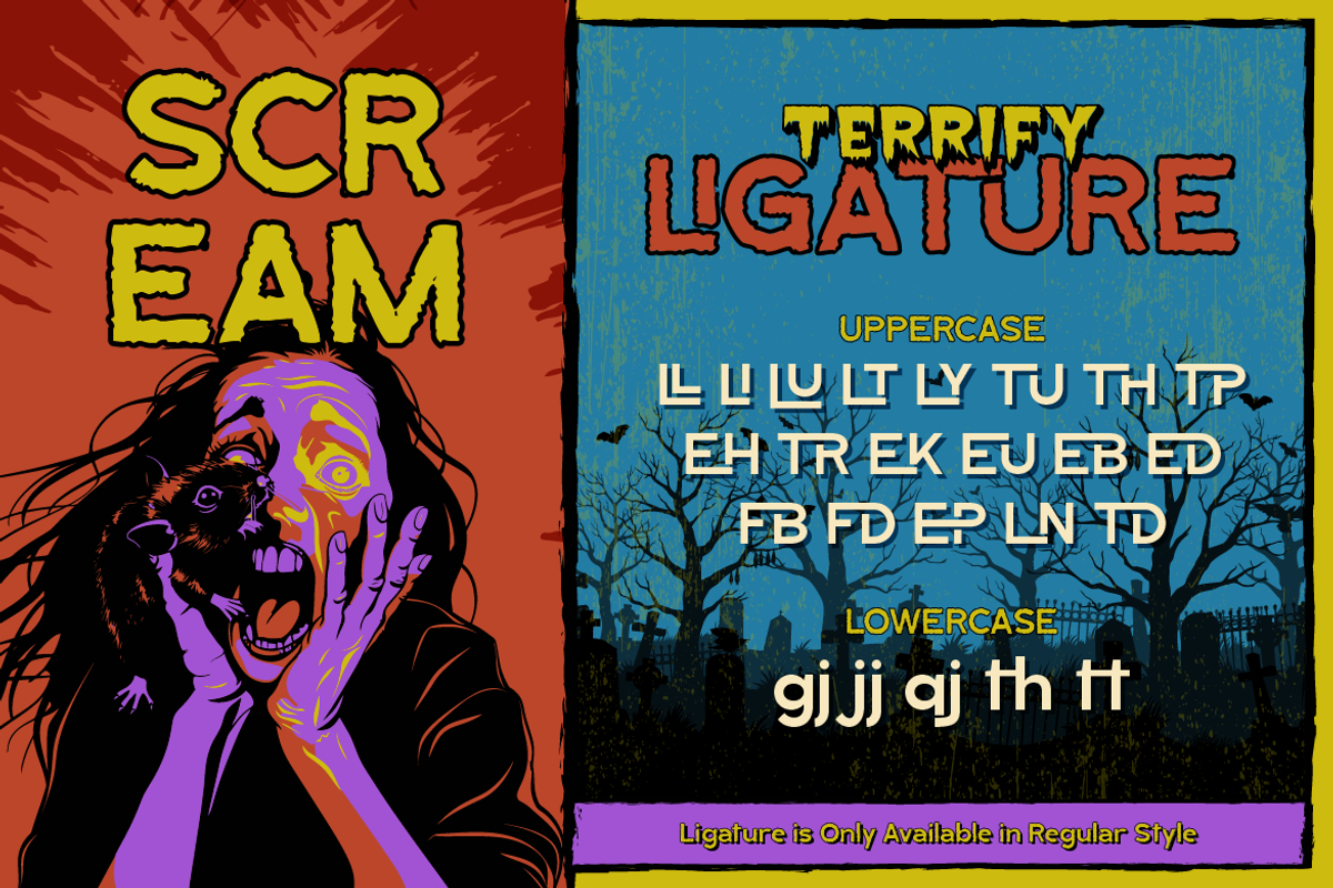 Terrify, a Sans Serif Font by Burntilldead (Photo 6 of 12)