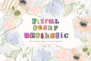 Floral Scrapbook Aesthetic Clipart, a Background Graphic by Essem Creatives (Thumbnail 1 of 7)