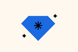 Gem illustration in flat design.
