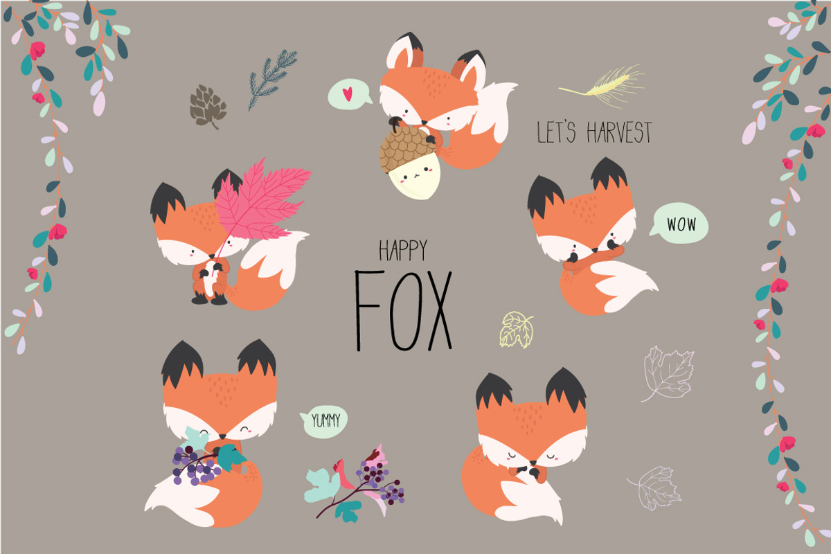 Little FOX in Autumn and Fall VECTOR, a Decorative Illustration by MooBeer (Photo 3 of 4)