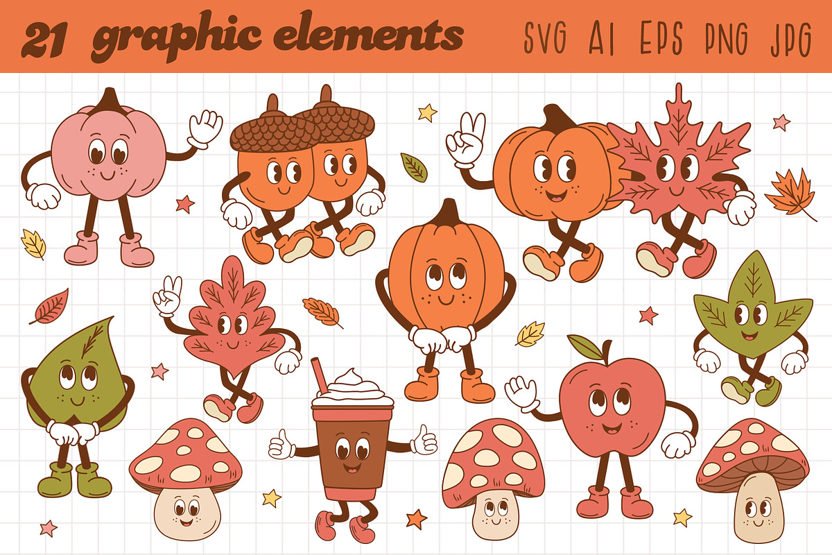 Cute Autumn Clipart Bundle, a Seasonal Illustration by NataKa (Photo 2 of 10)