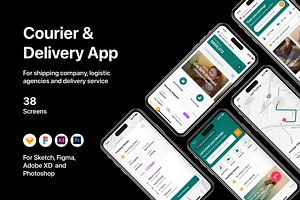 Courier & Delivery App, an UI Kit Template by flr.24