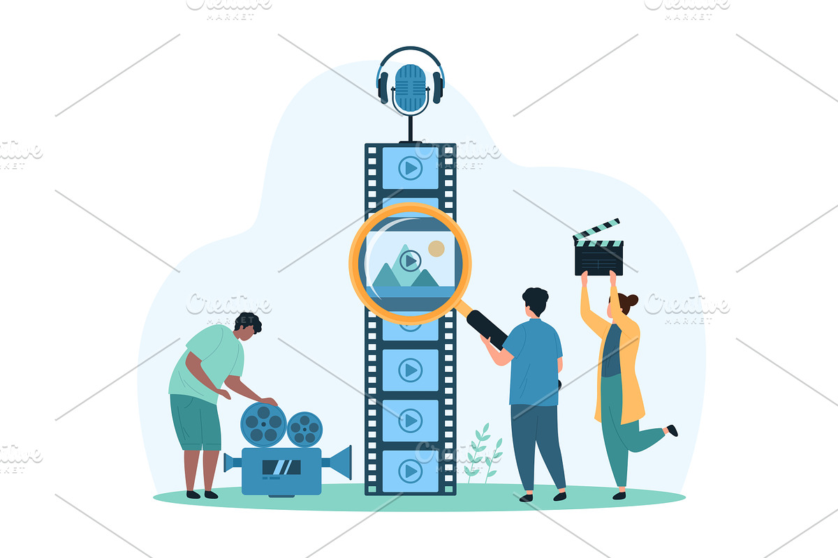 Video editing editor software, a Person Illustration by Flashvector