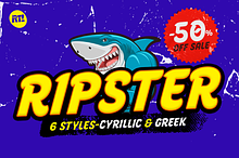 Ripster -50% Greek+Cyrillic 6 FONTS!