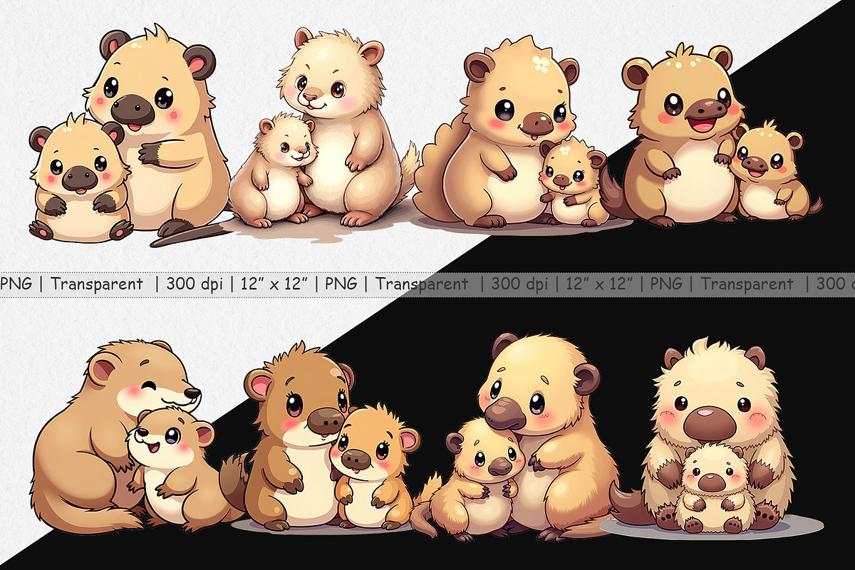 Platypus Mother's Day Clipart, a Graphic by Artnoy (Photo 2 of 5)