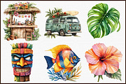 Watercolor Hawaii Clipart Bundle, an Illustration by Sublimation Artist (Thumbnail 3 of 6)