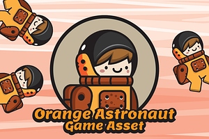 Orange Astranaut Game Asset