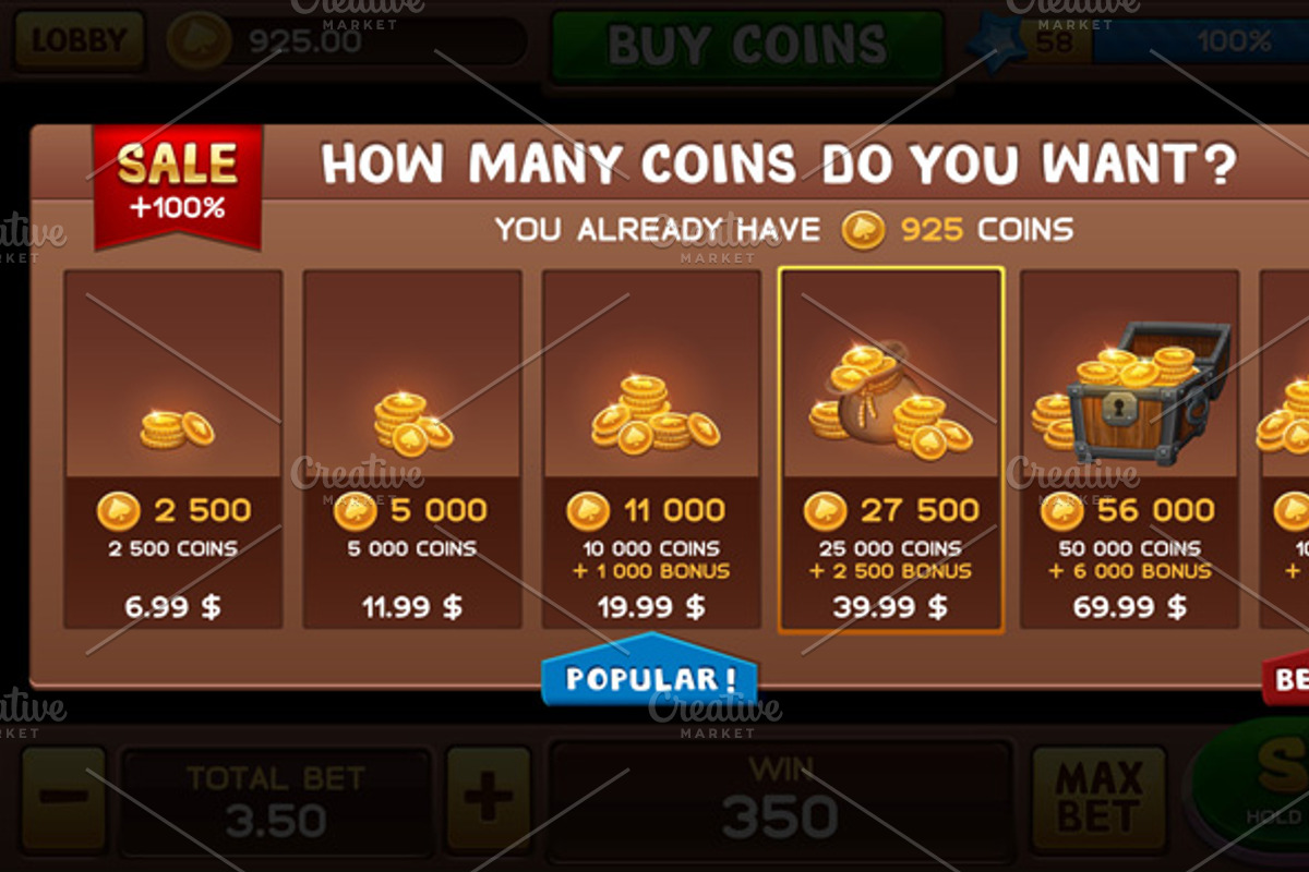 Lobby and GUI for Slots Games, an Illustration by Saranai Store (Photo 5 of 10)