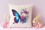 Butterfly Flowers Sublimation PNG, an Illustration by RobertsArt (Thumbnail 7 of 7)