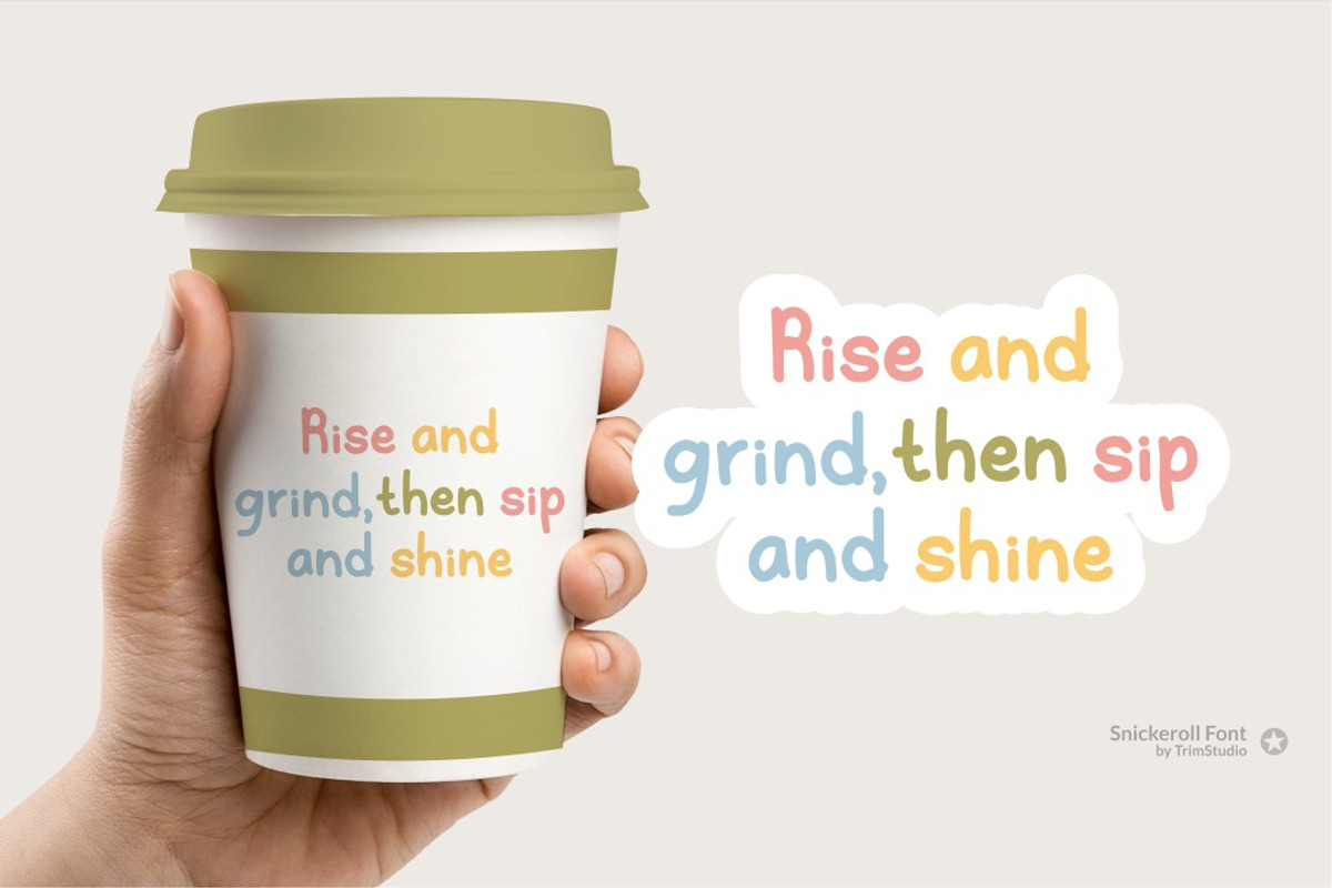 Snickeroll - Playful Sticker Font, a Handwritten Font by TrimStudio (Photo 6 of 8)