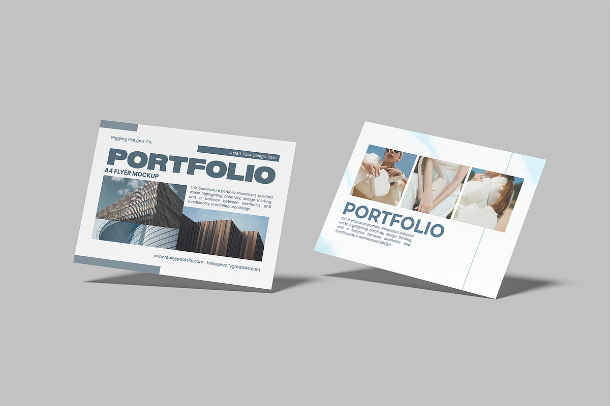 A4 Flyer Landscape Mockup, an Advertising Mockup by rizalamora (Photo 6 of 13)