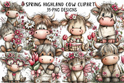 Whimsical Spring Highland Cow Clipar, an Illustration by Daily.Designs (Thumbnail 1 of 8)