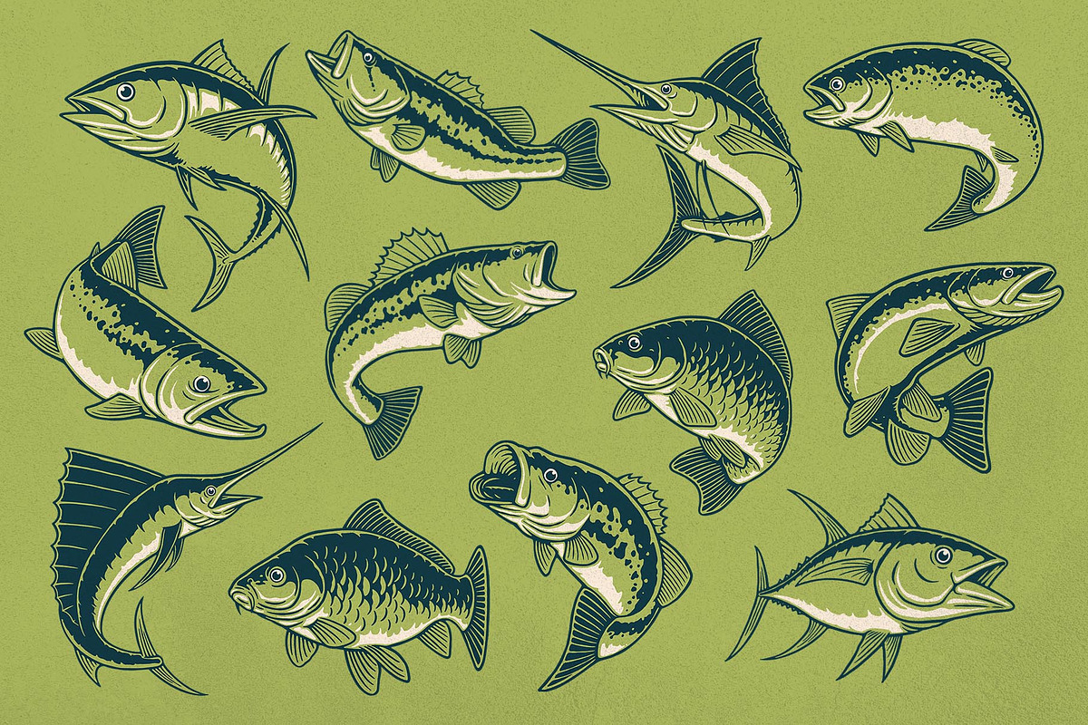 Fishing Illustrations & Bade designs, an Animal Illustration by Trape Graphic Studio (Photo 5 of 10)