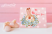 Bunny and Mom clipart set, an Animal Illustration by RivusArt (Thumbnail 2 of 2)