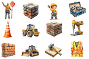 Cute Construction Watercolor Clipart, an Illustration by Designworld (Thumbnail 3 of 6)
