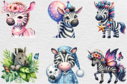 Cute Zebra Sublimation Clipart, an Illustration by Black Bird Studio (Thumbnail 6 of 6)