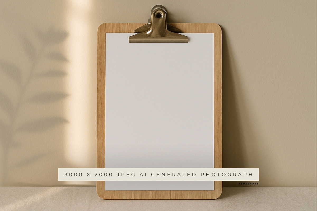 Clipboard with Paper Mockup, a Mockup by illuztrate