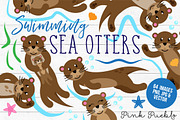 Otter Clipart and Vectors, an Animal Illustration by PinkPueblo (Thumbnail 1 of 4)